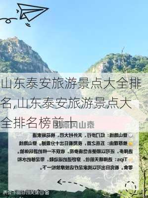 山东泰安旅游景点大全排名,山东泰安旅游景点大全排名榜前十