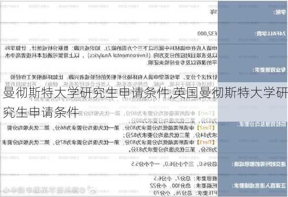 曼彻斯特大学研究生申请条件,英国曼彻斯特大学研究生申请条件