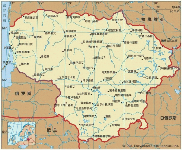 立陶宛地图,立陶宛地图及周边国家