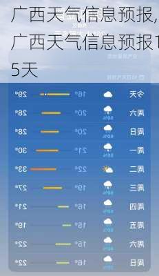 广西天气信息预报,广西天气信息预报15天