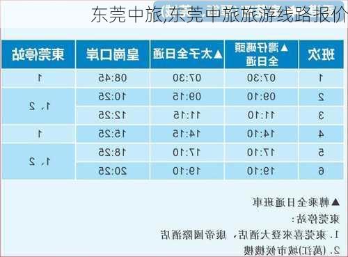 东莞中旅,东莞中旅旅游线路报价