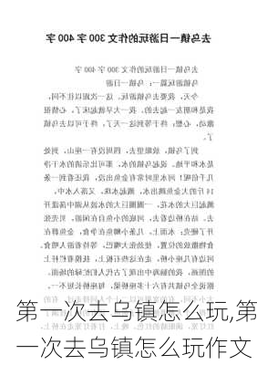 第一次去乌镇怎么玩,第一次去乌镇怎么玩作文