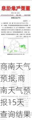 商南天气预报,商南天气预报15天查询结果