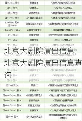 北京大剧院演出信息,北京大剧院演出信息查询