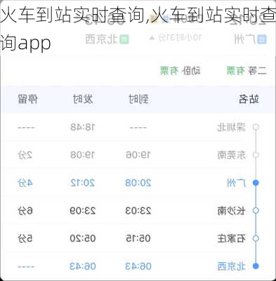 火车到站实时查询,火车到站实时查询app