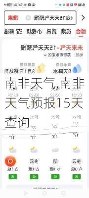 南非天气,南非天气预报15天查询