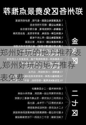 郑州好玩的地方推荐表,郑州好玩的地方推荐表免费