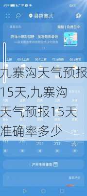 九寨沟天气预报15天,九寨沟天气预报15天准确率多少