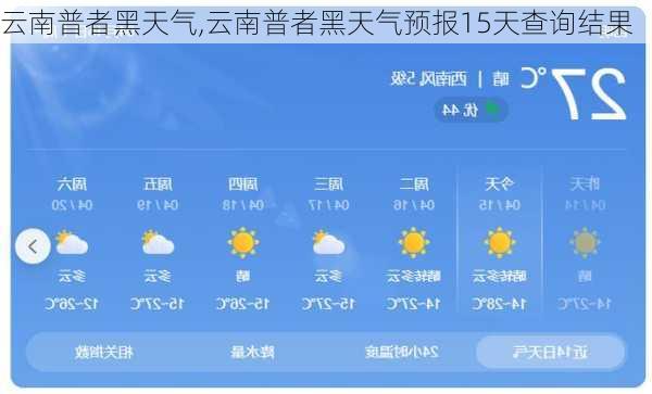 云南普者黑天气,云南普者黑天气预报15天查询结果