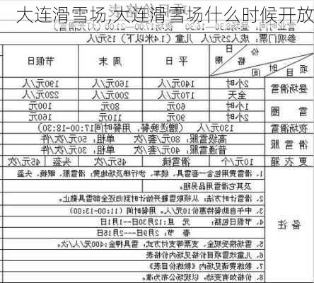 大连滑雪场,大连滑雪场什么时候开放