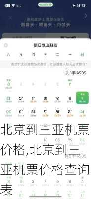 北京到三亚机票价格,北京到三亚机票价格查询表