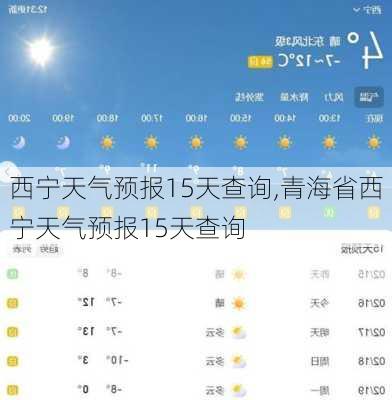 西宁天气预报15天查询,青海省西宁天气预报15天查询