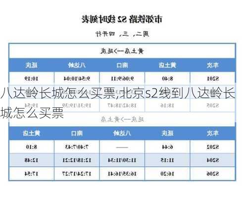 八达岭长城怎么买票,北京s2线到八达岭长城怎么买票