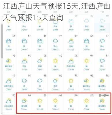 江西庐山天气预报15天,江西庐山天气预报15天查询