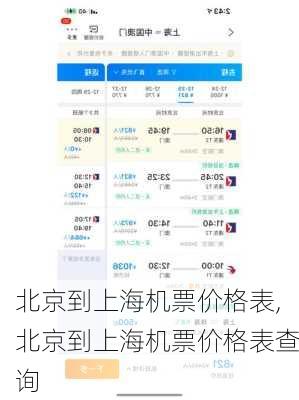 北京到上海机票价格表,北京到上海机票价格表查询