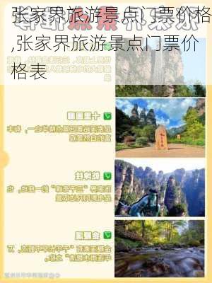 张家界旅游景点门票价格,张家界旅游景点门票价格表