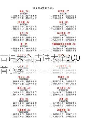 古诗大全,古诗大全300首小学