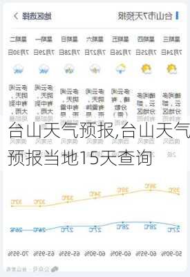 台山天气预报,台山天气预报当地15天查询