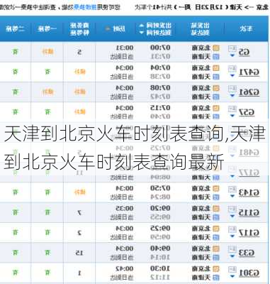 天津到北京火车时刻表查询,天津到北京火车时刻表查询最新