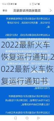 2022最新火车恢复运行通知,2022最新火车恢复运行通知书