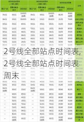 2号线全部站点时间表,2号线全部站点时间表 周末