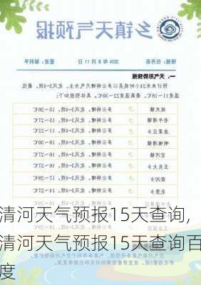 清河天气预报15天查询,清河天气预报15天查询百度