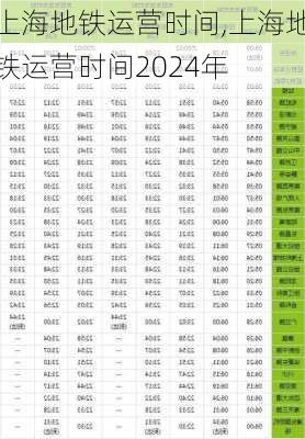 上海地铁运营时间,上海地铁运营时间2024年