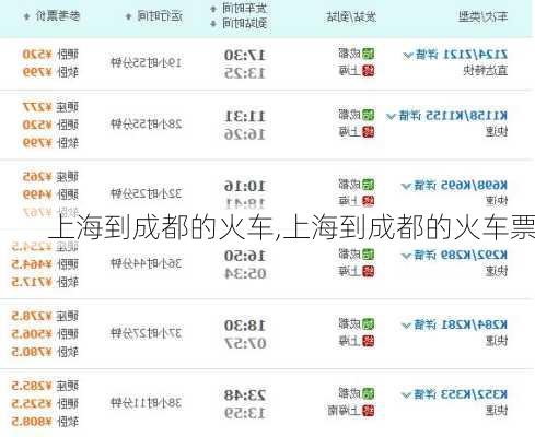 上海到成都的火车,上海到成都的火车票