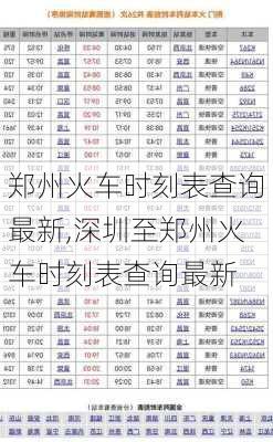 郑州火车时刻表查询最新,深圳至郑州火车时刻表查询最新