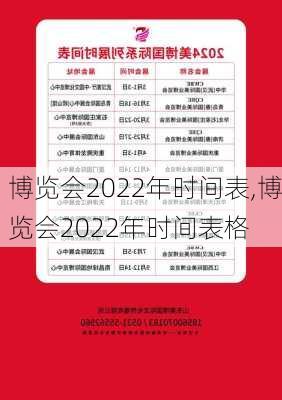 博览会2022年时间表,博览会2022年时间表格