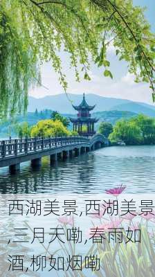 西湖美景,西湖美景,三月天嘞,春雨如酒,柳如烟嘞