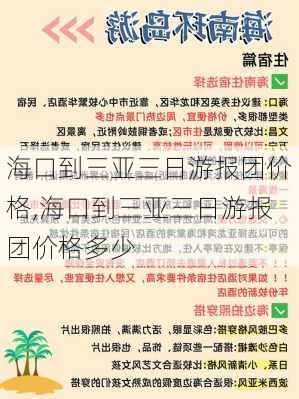 海口到三亚三日游报团价格,海口到三亚三日游报团价格多少