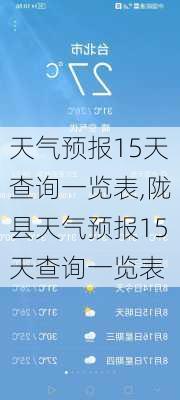 天气预报15天查询一览表,陇县天气预报15天查询一览表