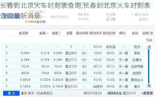 长春到北京火车时刻表查询,长春到北京火车时刻表查询最新消息