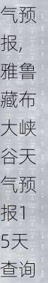 雅鲁藏布大峡谷天气预报,雅鲁藏布大峡谷天气预报15天查询